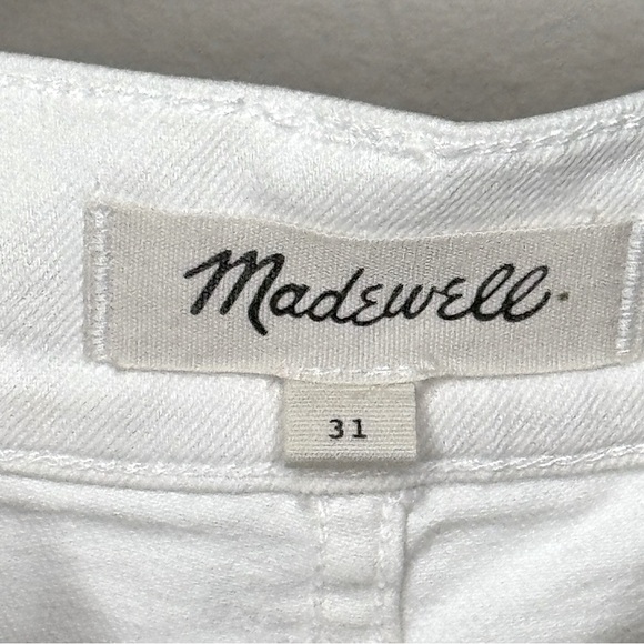 Madewell High Slit Denim Midi Skirt White Button Front Size 31 Style H8851 - Picture 3 of 16